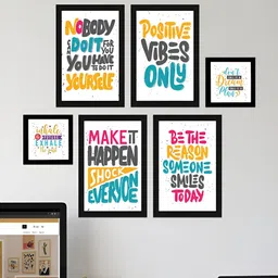 Art Street White & Black 6 Pieces Motivational Quotes Wall Arts-image-72