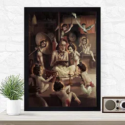 Gallery99 Grey & Black Bal Krishna Painted Framed Wall Art-picture-22