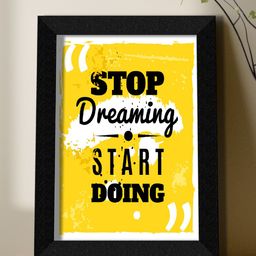 SAF Yellow & White Motivational Art Printed Framed Wall Art-image-24