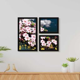 999Store 3 Piece Pink & Blue Painting Wall Art-image-57