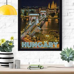 Gallery99 Black & Yellow Budapest Hungary Framed Wall Art-image-51