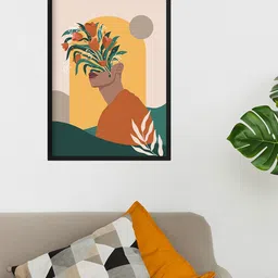 Happening Hippo Brown & Green Floral Painting Wall Art-52