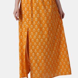 Popwings Printed Pure Cotton A-Line Maxi Skirt-image-16