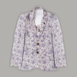 CAVIO Boys Printed Pure Cotton Single Breasted Blazer With T-Shirt-image-96