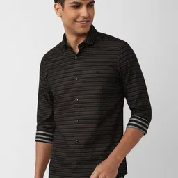 SIMON CARTER LONDON Men Slim Fit Horizontal Stripes Pure Cotton Casual Shirt-image-70