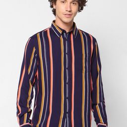 Celio Men Brown Striped Casual Shirt-image-18