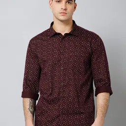 Cantabil Comfort Fit Floral Printed Cotton Casual Shirt-image-64
