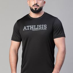 ATHLISIS Typography Printed Round Neck Dri-FIT Slim Fit Gym T-shirt-image-13