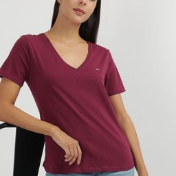 Tommy Hilfiger Women 2 V-Neck Raw Edge Slim Fit T-shirt-picture-19