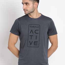 Turtle Typography Printed Slim Fit Knitted Sports T-shirt-image-76