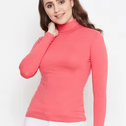 Hypernation Turtle Neck Pure Cotton Slim Fit T-shirt-image-99