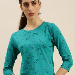 Kryptic Women Printed Slim Fit Cotton T-shirt-image-25