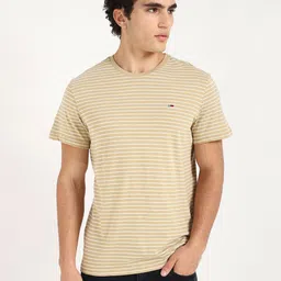 Tommy Hilfiger Men Striped Round Neck Cotton T-shirt-image-50