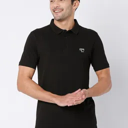 SPYKAR Men Black Polo Collar Cotton Casual T-shirt-picture-26