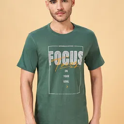 Ajile by Pantaloons Typography Printed Cotton Slim Fit T-shirt-image-99