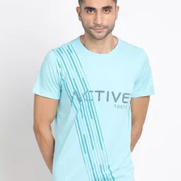 Turtle Typography Printed Slim Fit Knitted Sports T-shirt-image-41