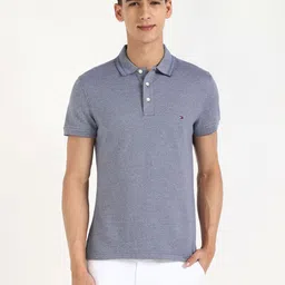 Tommy Hilfiger Men Solid Polo Collar Cotton T-shirt-image-77