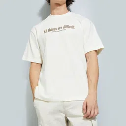max Men Typography Printed Round Neck Cotton Relaxed Fit T-shirt-image-35