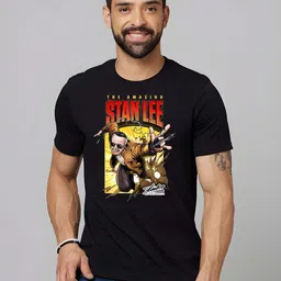 KAIDO Men Graphic Printed Round Neck Cotton T-shirt-picture-28