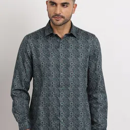 Turtle Premium Slim Fit Abstract Printed Opaque Cotton Casual Shirt-image-23
