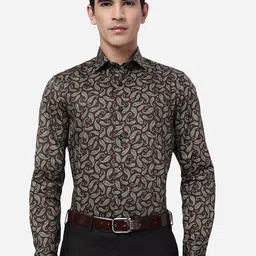 JB STUDIO Slim Fit Ethnic Motifs Printed Cotton Formal Shirt-image-36