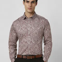 V Dot Men Spread Collar Ethnic Motifs Printed Cotton Formal Shirt-image-25