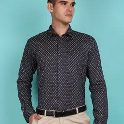J White by Vmart Men Geometric Printed Opaque Formal Shirt-image-16