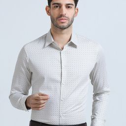 THE FORMAL CLUB Relaxed Printed Spread Collar Long Sleeves Formal Shirt-image-61