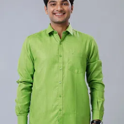Ramraj Regular Fit Spread Collar Long Sleeve Pocket Casual Shirt-image-4