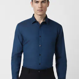 V Dot Slim Fit Pure Cotton Formal Shirt-image-48