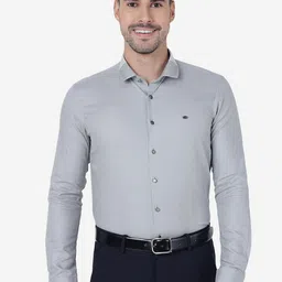 JB STUDIO Slim Fit Geometric Self Design Pure Cotton Formal Shirt-picture-14