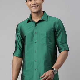 TATTVA Men Green Slim Fit Casual Shirt-image-99