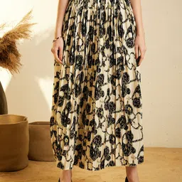 StyleStone Printed Flared Maxi Skirts-image-9