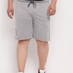 Adobe Men Plus Size Grey Solid Cotton Shorts-image-14