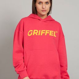 GRIFFEL Typography Printed Hooded Sweatshirt-image-91