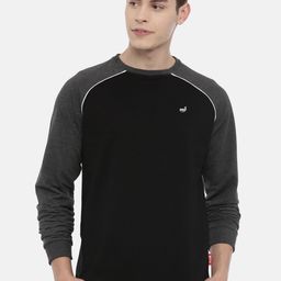 3PIN Men Black& Grey Raglan Sleeve Sweatshirt-image-76
