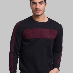 Parx Men Black Colourblocked Sweatshirt-image-70