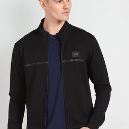 Arrow New York Mock Collar Cotton Front-Open Sweatshirt-image-22