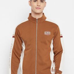 Duke Men Tan Colourblocked Sweatshirt-image-42