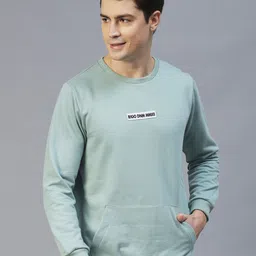 Rigo Typography Printed Round Neck Fleece Pullover Sweatshirt-image-89