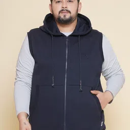 John Pride Plus Size Hooded Cotton Front-Open Sweatshirt-image-7