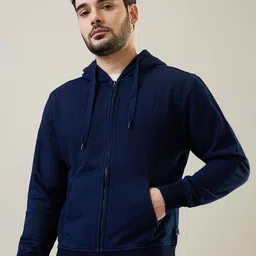TIM PARIS Men Printed Hooded Front-Open Cotton Sweatshirt-picture-9