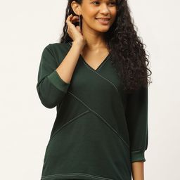 Belle Fille Women Green Panelled Sweatshirt-image-59