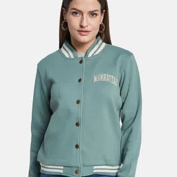 METTLE Women Mandarin Collar Front-Open Sweatshirt-image-72