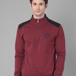 Dollar Mock Collar Long Sleeves Cotton Pullover Sweatshirt-picture-19