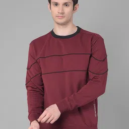 Dollar Striped Round Neck Cotton Sweatshirt-image-26