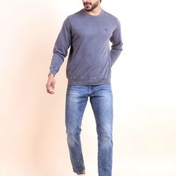 berry blues Round Neck Long Sleeves Cotton Sweatshirt-image-10