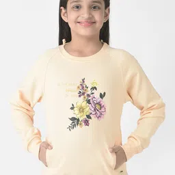 Crimsoune Club Girls Printed Round Neck Sweatshirt-image-86