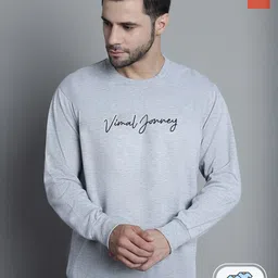 VIMAL JONNEY Pack Of 2 Typographic Printed Cotton Fleece Sweatshirt-image-58