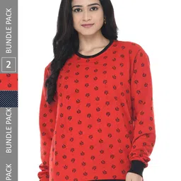 IndiWeaves Pack Of 2 Conversational Printed Pullover Sweatshirt-image-123